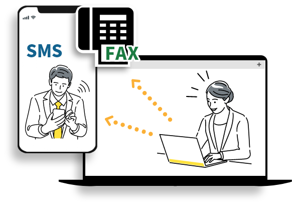 SMS送信とFAXDMが可能